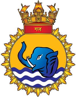 Coat of arms (crest) of the INS Gaj, Indian Navy