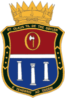 Coat of arms (crest) of Lodge fo St John no 8 St Olaus til de tre Søiler (Norwegian Order of Freemasons)