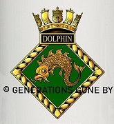 Coat of arms (crest) of the HMS Dolphin, Royal Navy