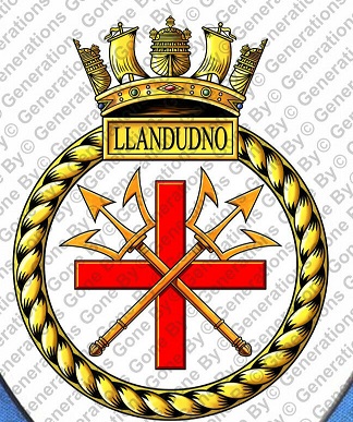 Coat of arms (crest) of the HMS Llandudno, Royal Navy