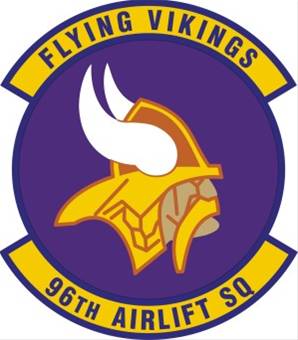 Coat of arms (crest) of the 96th Airlift Squadron, US Air Force