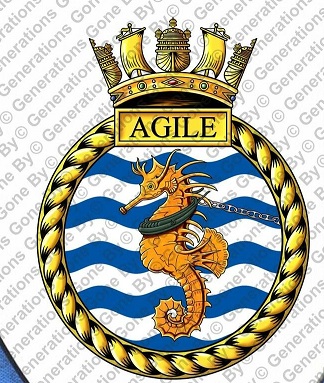 Coat of arms (crest) of the HMS Agile, Royal Navy
