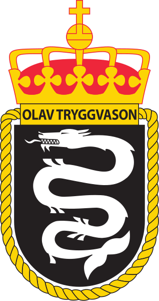 Coat of arms (crest) of the Patrol Vessel Olav Tryggvason, Norwegian Navy