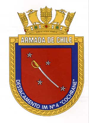Coat of arms (crest) of the Marine Infantry Detachment No 4 Cochrane, Chilean Navy