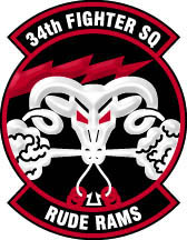 Coat of arms (crest) of the 34th Fighter Squadron, US Air Force