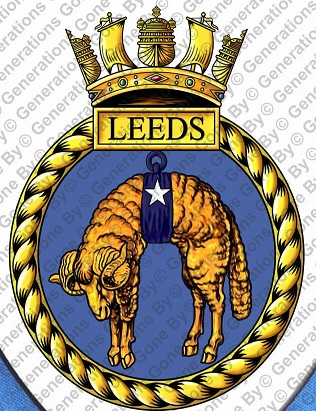 Coat of arms (crest) of the HMS Leeds, Royal Navy