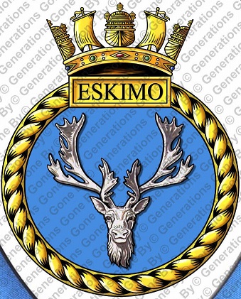 Coat of arms (crest) of the HMS Eskimo, Royal Navy