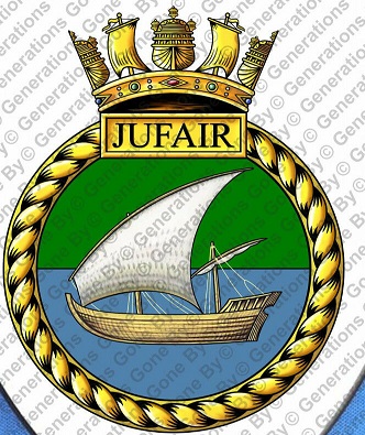 Coat of arms (crest) of the HMS Jufair, Royal Navy
