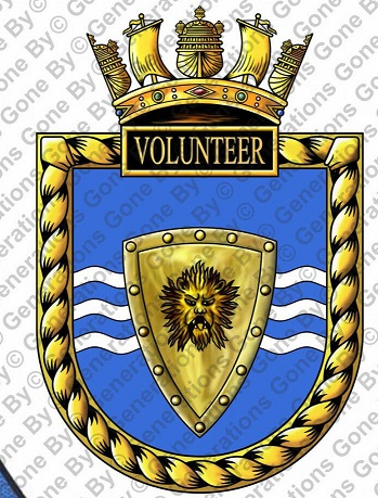 Coat of arms (crest) of the HMS Volunteer, Royal Navy
