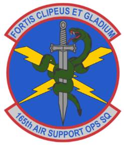 Coat of arms (crest) of the 165th Air Support Operations Squadron, Georgia Air National Guard