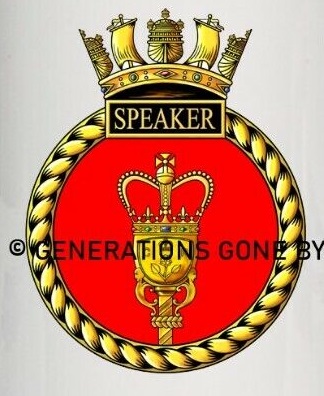 Coat of arms (crest) of the HMS Speaker, Royal Navy