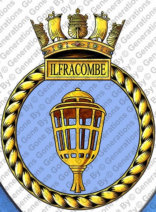 Coat of arms (crest) of the HMS Ilfracombe, Royal Navy