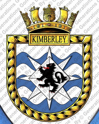 Coat of arms (crest) of the HMS Kimberley, Royal Navy