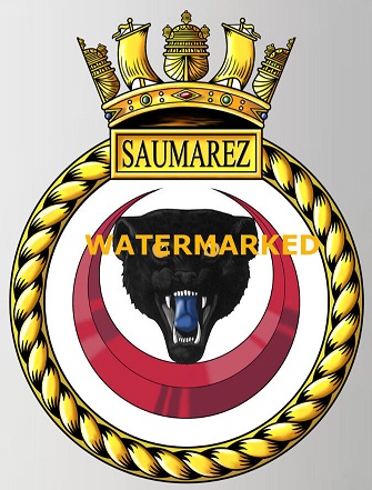 Coat of arms (crest) of the HMS Saumarez, Royal Navy