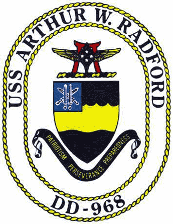 Coat of arms (crest) of the Destroyer USS Arthur W. Radford (DD-968)