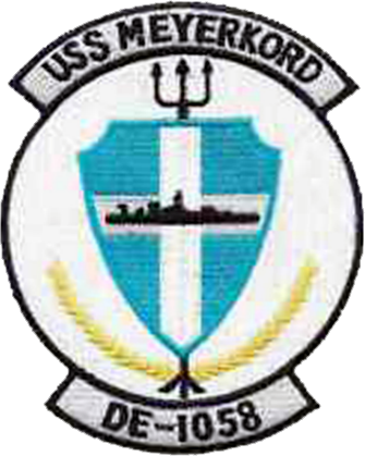 Coat of arms (crest) of the Destroyer Escort USS Meyerkord (DE-1058)