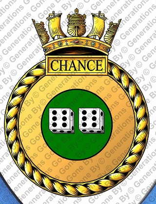 Coat of arms (crest) of the HMS Chance, Royal Navy