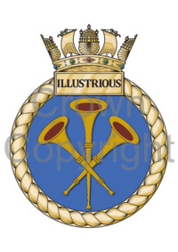 Coat of arms (crest) of the HMS Illustrious, Royal Navy