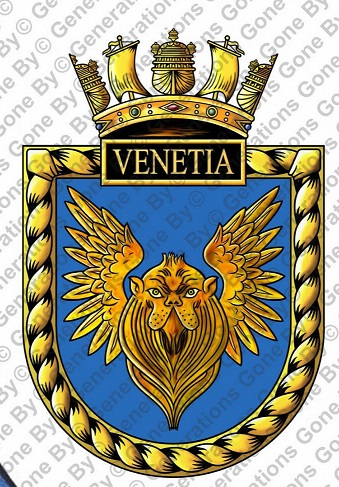 Coat of arms (crest) of the HMS Venetia, Royal Navy