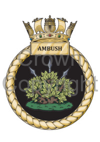 Coat of arms (crest) of the HMS Ambush, Royal Navy