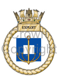 Coat of arms (crest) of the HMS Exploit, Royal Navy