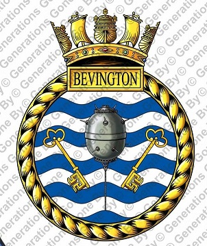 Coat of arms (crest) of the HMS Bevington, Royal Navy