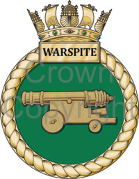 Coat of arms (crest) of the HMS Warspite, Royal Navy