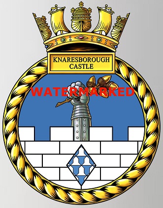 Coat of arms (crest) of the HMS Knaresborough Castle, Royal Navy