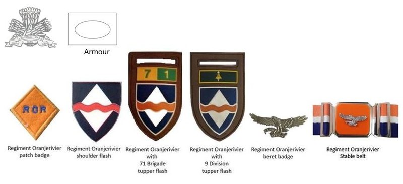 Coat of arms (crest) of the Regiment Oranjerivier, South African Army
