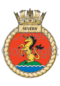 Coat of arms (crest) of the HMS Severn, Royal Navy