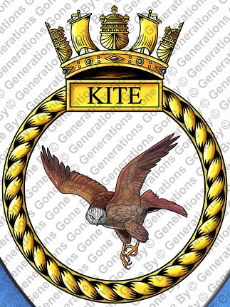 Coat of arms (crest) of the HMS Kite, Royal Navy