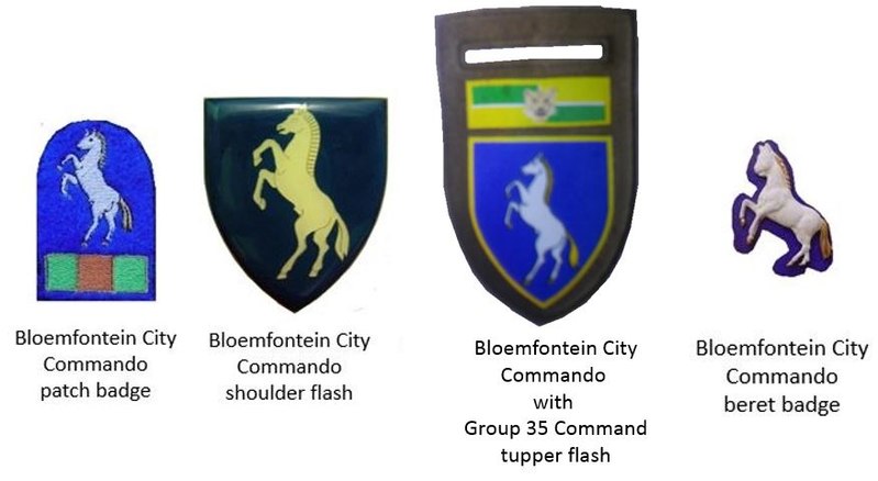 Coat of arms (crest) of the Bloemfontein City Commando, South African Army