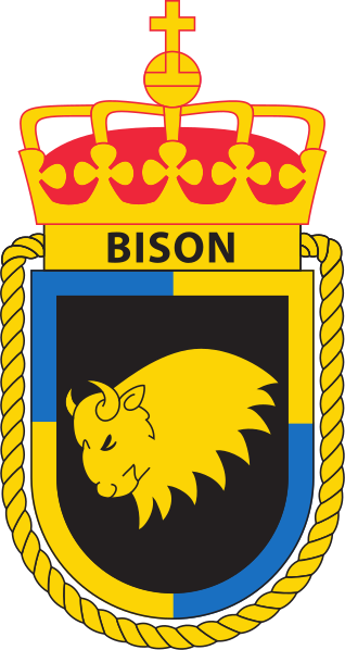 Coat of arms (crest) of the Coast Guard Vessel KV Bison, Norwegian Navy