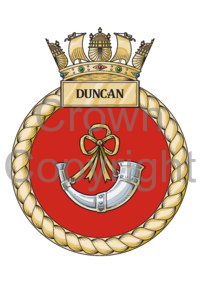 Coat of arms (crest) of the HMS Duncan, Royal Navy