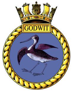Coat of arms (crest) of the HMS Godwit, Royal Navy