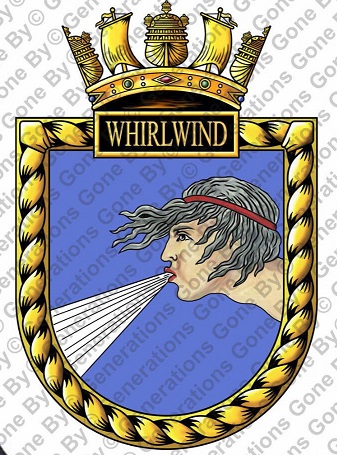 Coat of arms (crest) of the HMS Whirlwind, Royal Navy