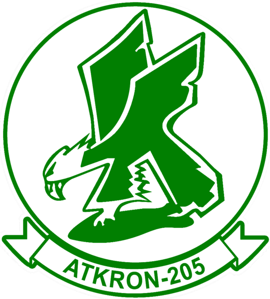Coat of arms (crest) of Attack Squadron (VA) 205 Green Falcons, US Navy