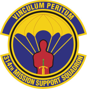 Coat of arms (crest) of the 314th Mission Support Squadron, US Air Force