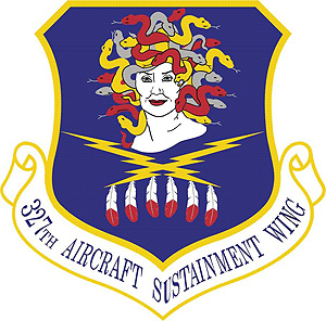 Coat of arms (crest) of the 327th Aircraft Sustainment Wing, US Air Force