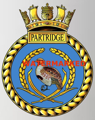 Coat of arms (crest) of the HMS Partridge, Royal Navy