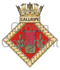 Coat of arms (crest) of the HMS Calliope, Royal Navy