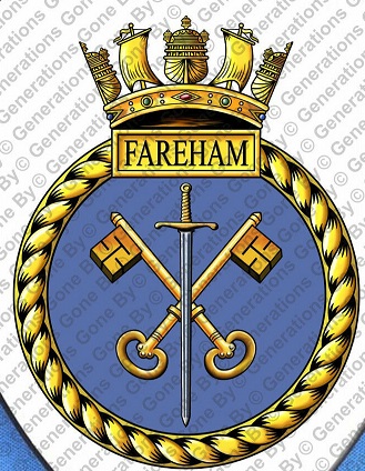 Coat of arms (crest) of the HMS Fareham, Royal Navy