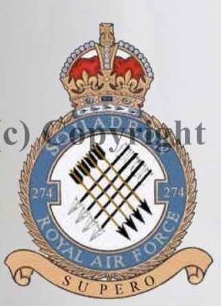 Coat of arms (crest) of the No 274 Squadron, Royal Air Force