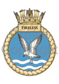 Coat of arms (crest) of the HMS Tireless, Royal Navy