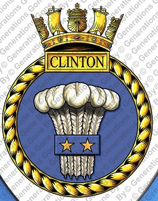 Coat of arms (crest) of the HMS Clinton, Royal Navy