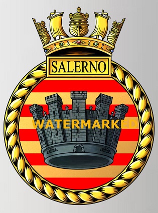 Coat of arms (crest) of the HMS Salerno, Royal Navy