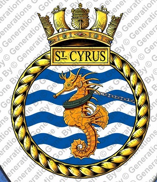 Coat of arms (crest) of the HMS St Cyrus, Royal Navy