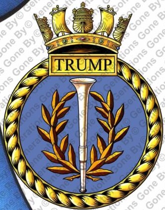 Coat of arms (crest) of the HMS Trump, Royal Navy