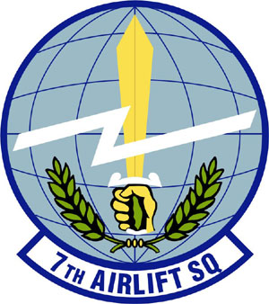 Coat of arms (crest) of the 7th Airlift Squadron, US Air Force
