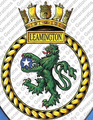 Coat of arms (crest) of the HMS Leamington, Royal Navy